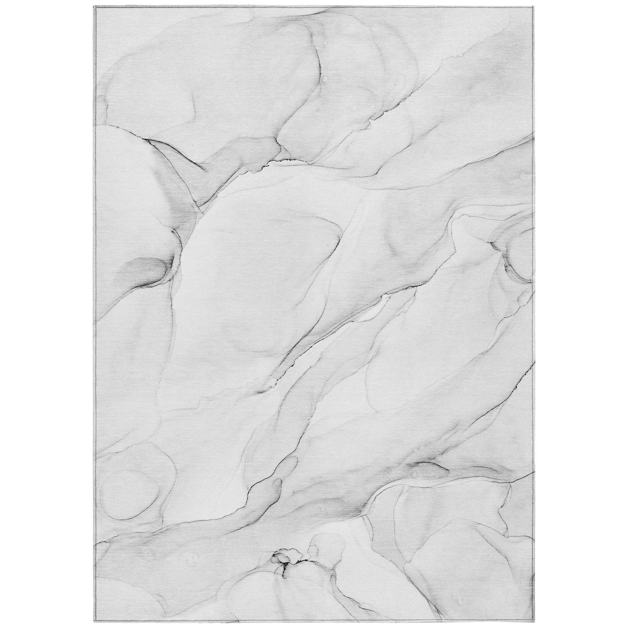 Stylish Washable Gray and Pink Abstract Runner Rug for Indoor & Outdoor, Stain-Resistant