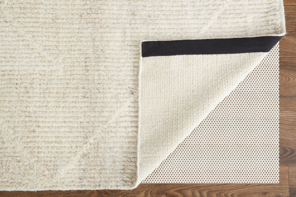 Luxurious Stain-Resistant Hand-Knotted Tan Wool Area Rug for Any Space