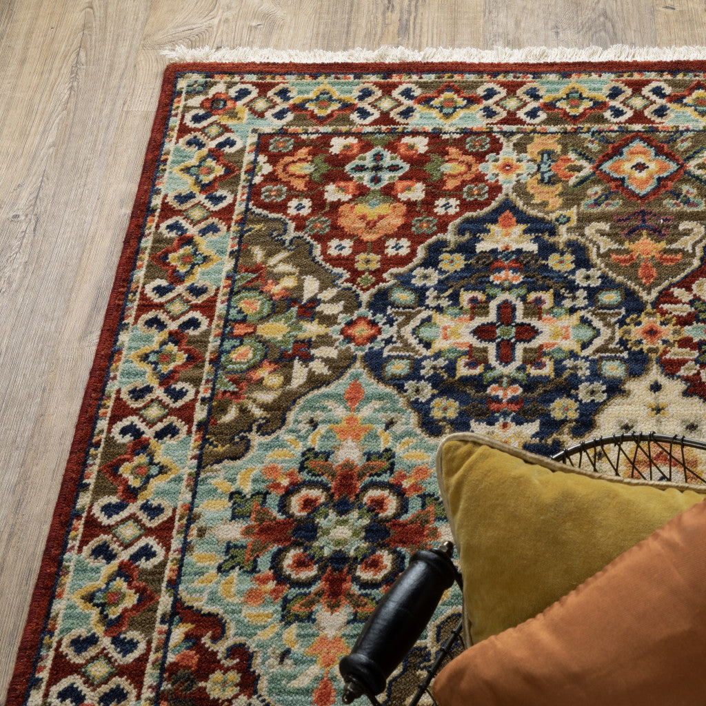 Exquisite Oriental Stain-Resistant Area Rug with Fringe, Ideal for Kids and Pet Spaces, Measuring 36 x 24 Inches