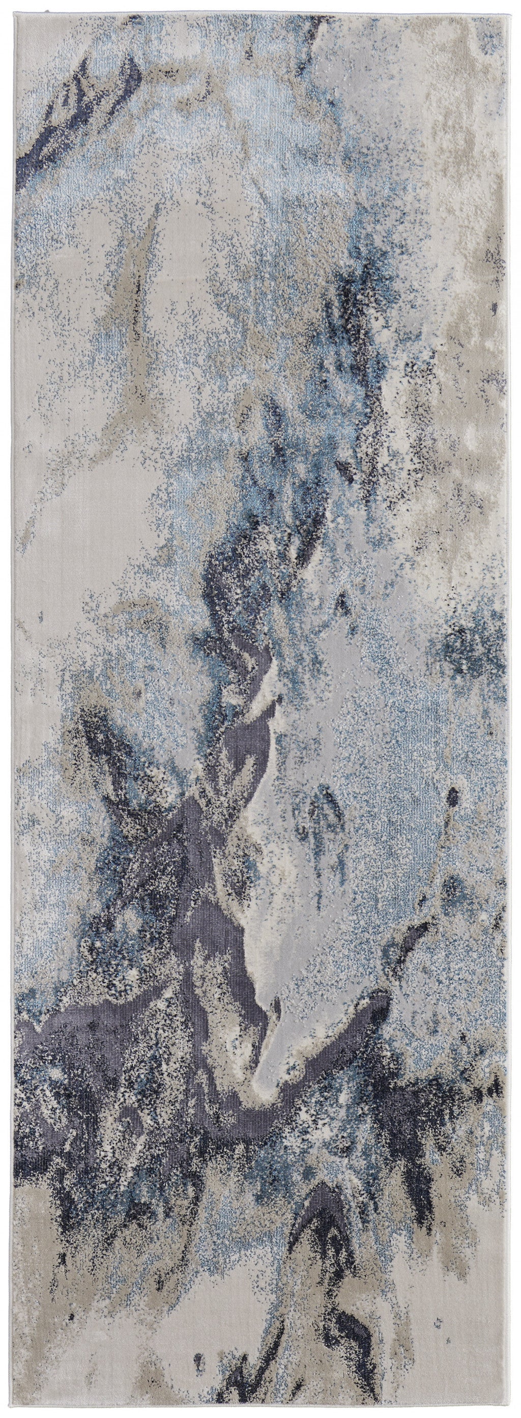 Stylish and Stain-Resistant Blue Abstract Polyester Area Rug for Comfortable Living Spaces