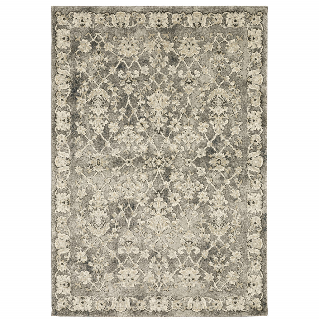 Stain-Resistant Oriental Runner Rug with Elegant Grey and Beige Design for Fashionable Living Spaces