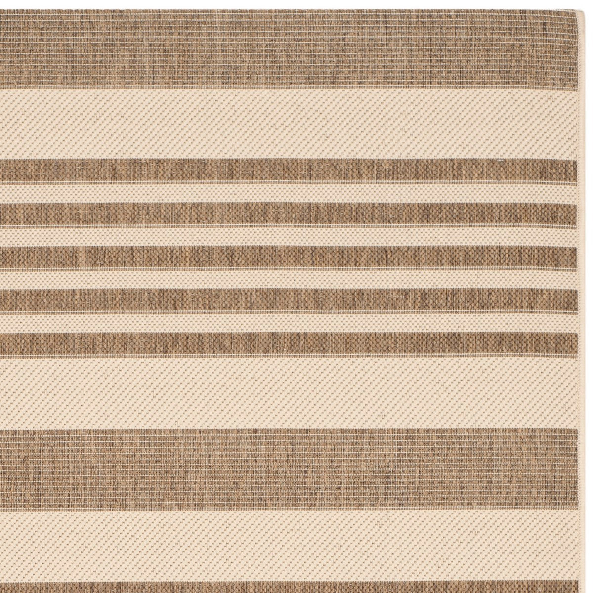 Stylish Courtyard Indoor/Outdoor Power-Loomed Rug with Bold Stripes, Durable & Easy-Clean