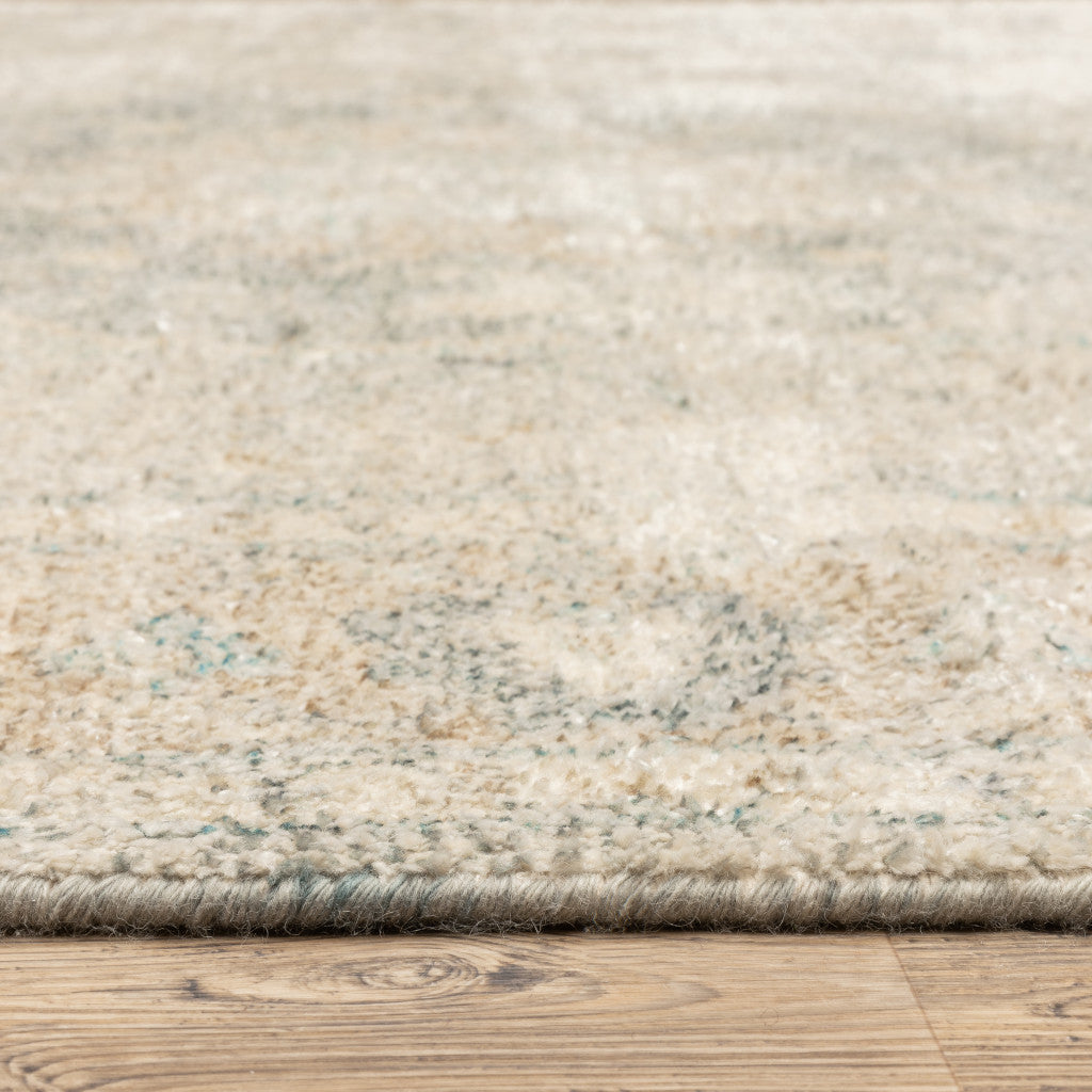 Stain-Resistant Handmade Beige and Grey Oriental-Style Area Rug with Decorative Fringe for Elegant and Stylish Living Spaces