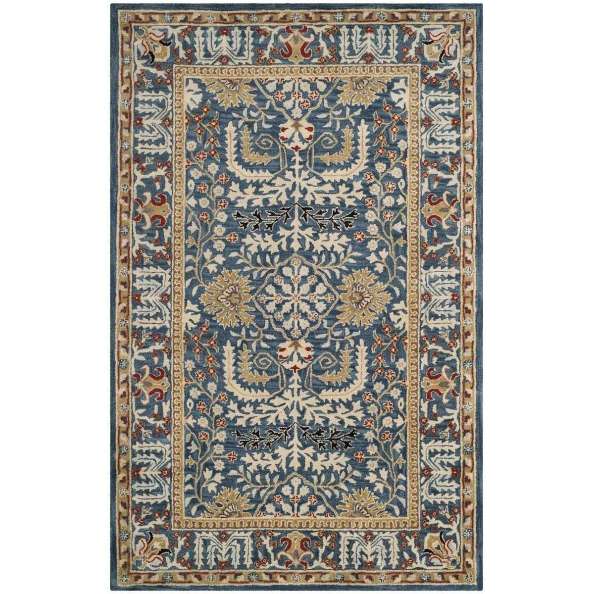 Antique-Style Hand-Tufted Persian Inspired Floor Rug - AT64 Model with Vibrant Colors and High-Quality Premium Hand-Spun Wool