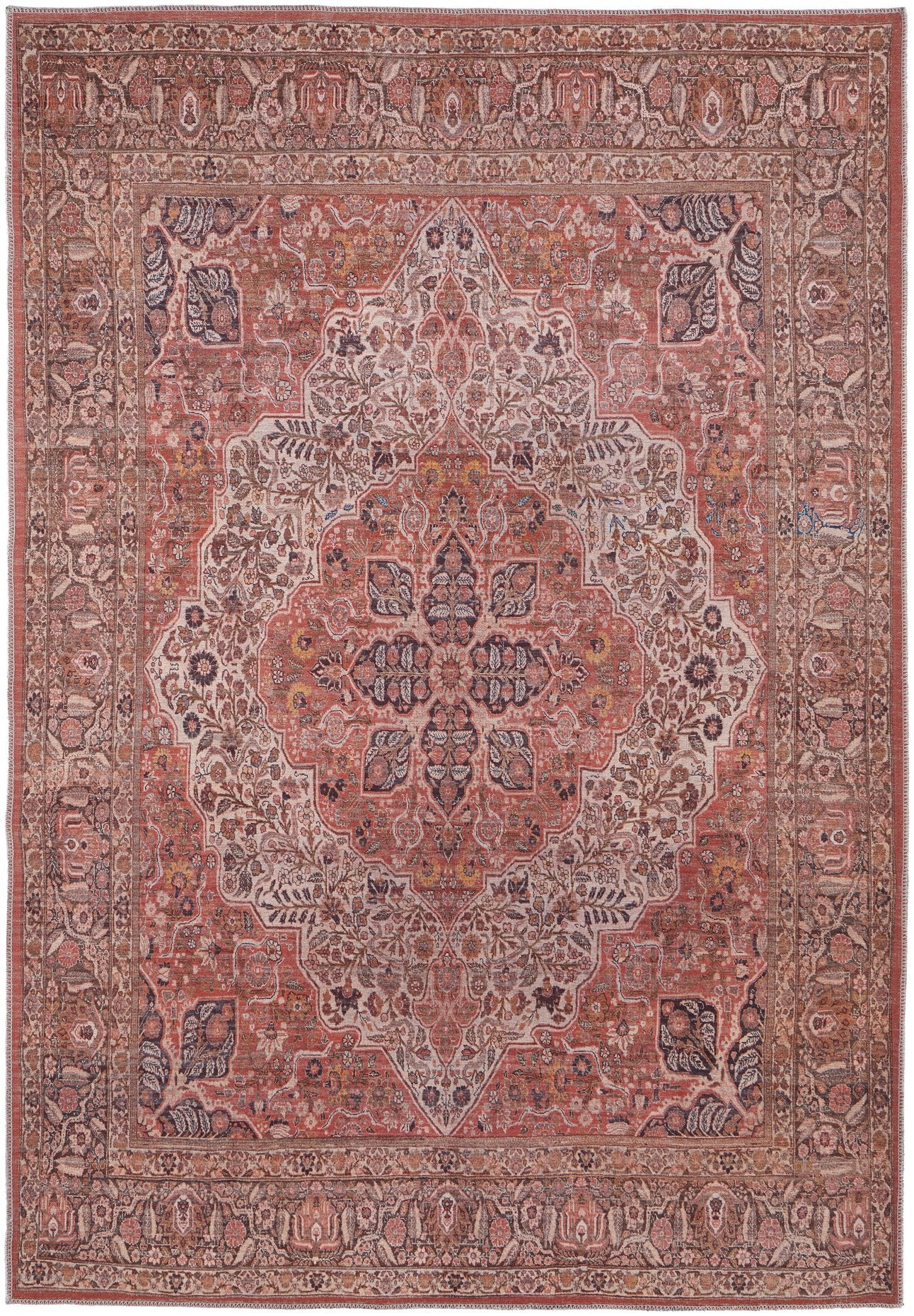 Rawlins Vintage-Inspired Polyester Medallion Rug - Displaying Rich Colors and Intricate Patterns for a Timeless and Elegant Home Decor