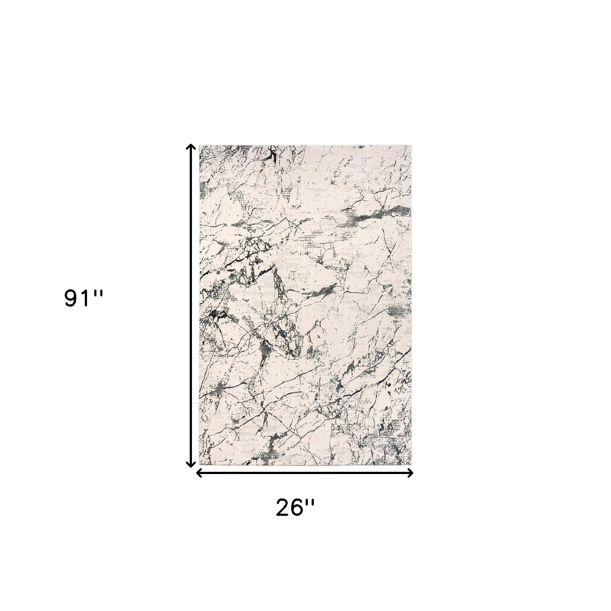Elegant Ivory Abstract Rectangle Area Rug - 8' Design for Stylish Home Decor
