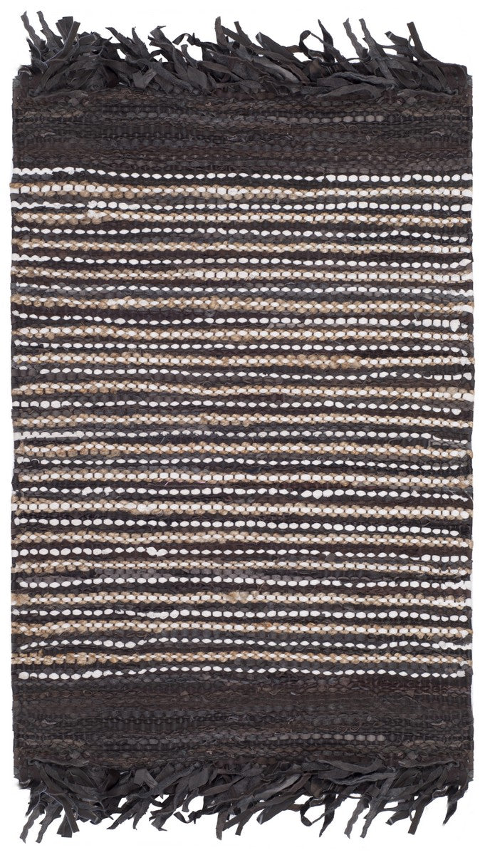Elegant Vintage VTL373 Leather-Cotton Blend Rug for Timeless Home Decor