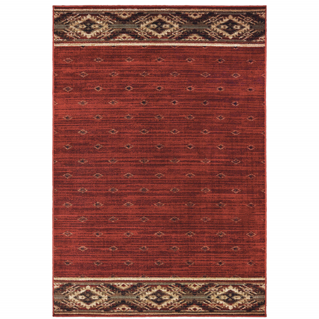 Southwestern Style Runner Rug with Stain-Resistant Feature - Exquisite Berry Gold and Ivory Design for Fashionable Spaces