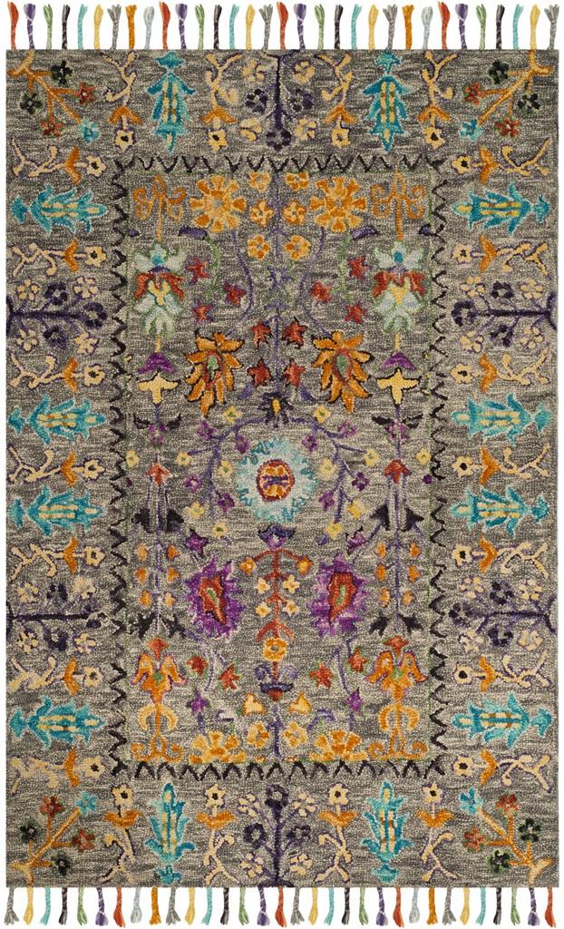 Luxurious Hand-Tufted Wool Pile Rectangle Rug from India for Exquisite Home Decor - Blossom Design