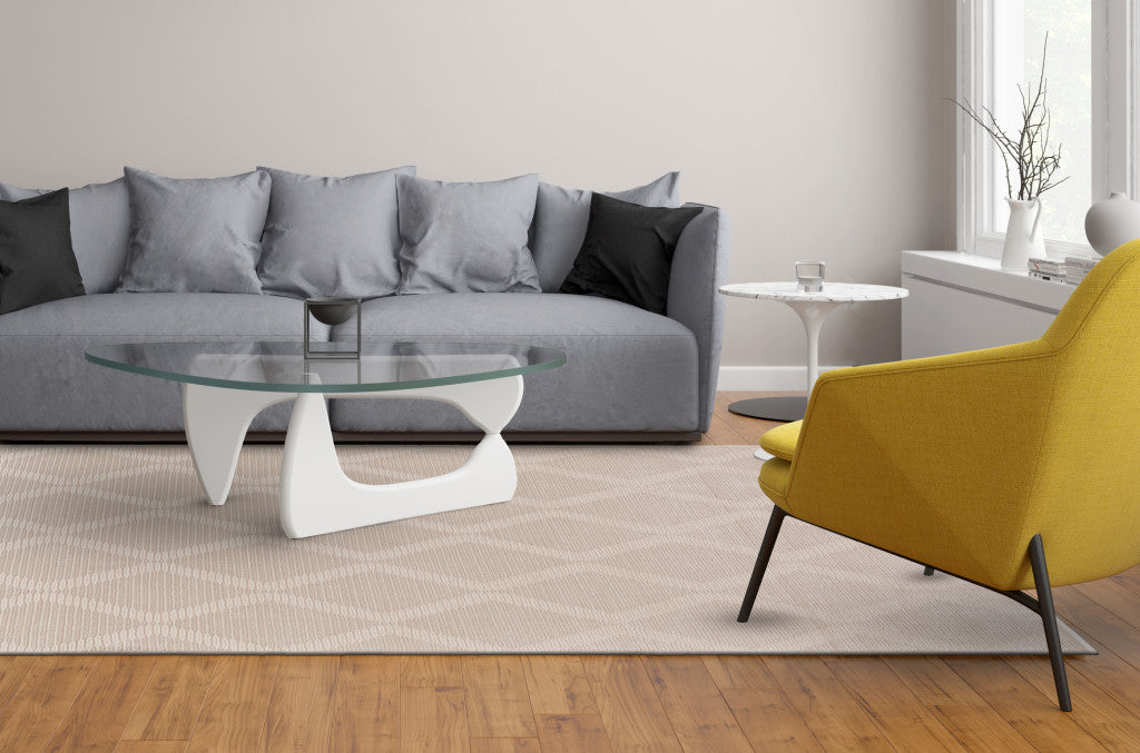 Stylish and Stain-Resistant Ivory Geometric Area Rug for Adding Warmth and Versatile Decor to Your Living Space