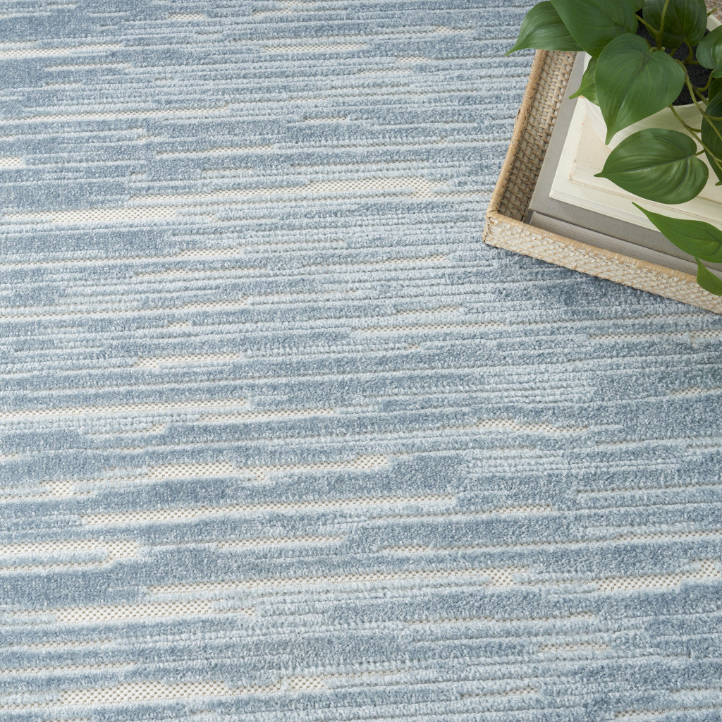 Stylish and Warm 7-Foot by 9-Foot Blue Geometric Polypropylene Area Rug for Any Room Decor