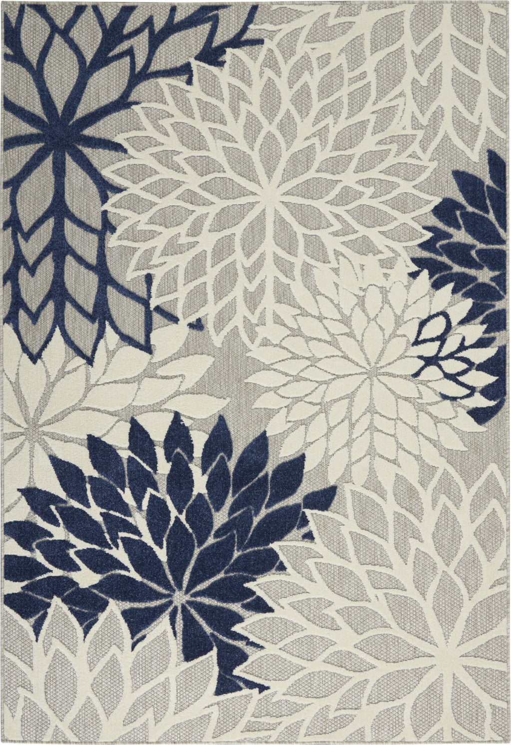 Stunning Indoor-Outdoor Floral Area Rug with Black and White Design for Modern Interiors
