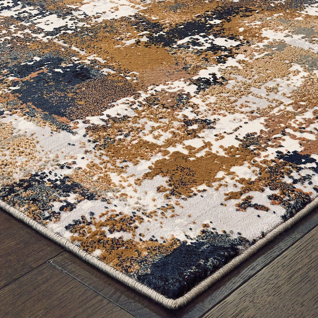 Luxurious Ivory Gray Marble-Inspired Indoor Rug with High-Low Texture