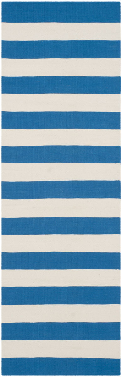 Montauk Handmade Cotton Flat Weave Rug with Stylish Ikat Tie - Dye Pattern Ideal for Coastal or Contemporary Residences