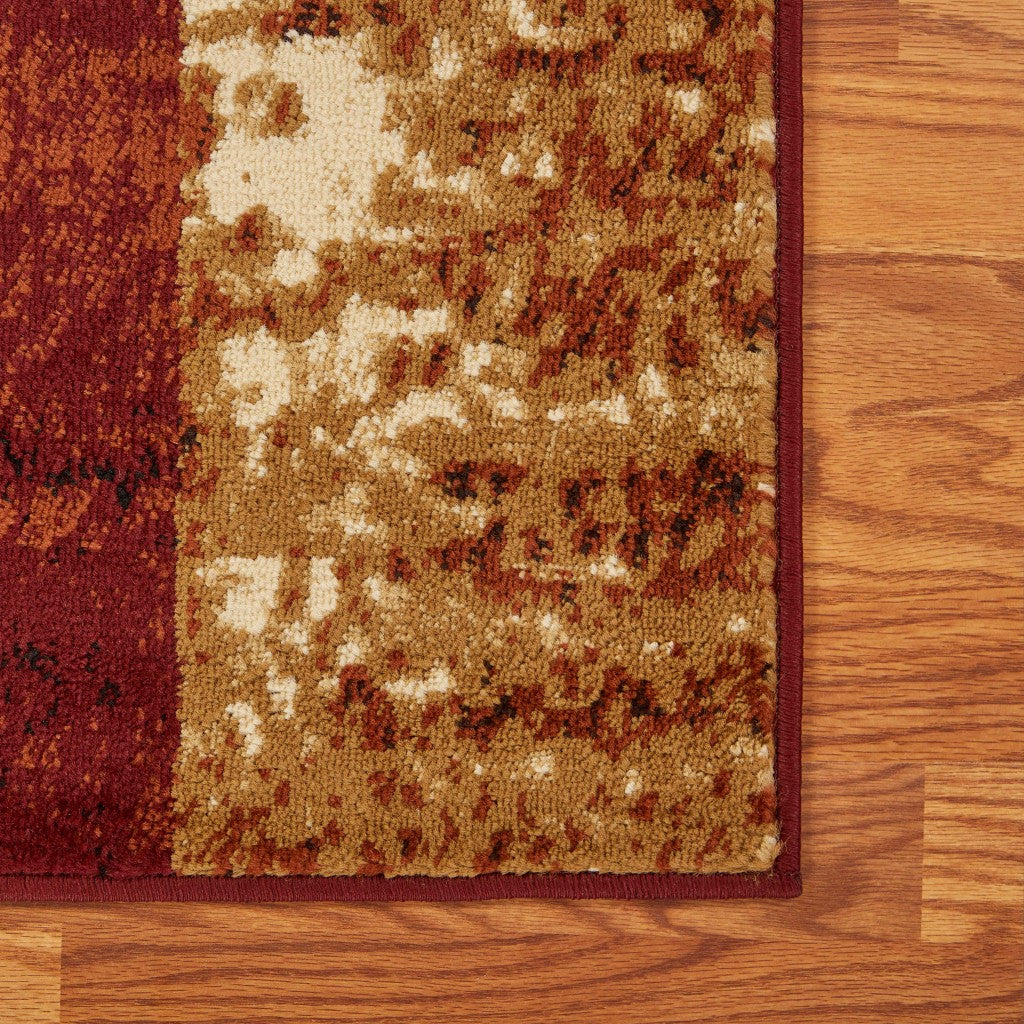 Stylish Modern Red Area Rug for Home - Machine Woven Polypropylene with Durable Latex Backing for Enduring Comfort