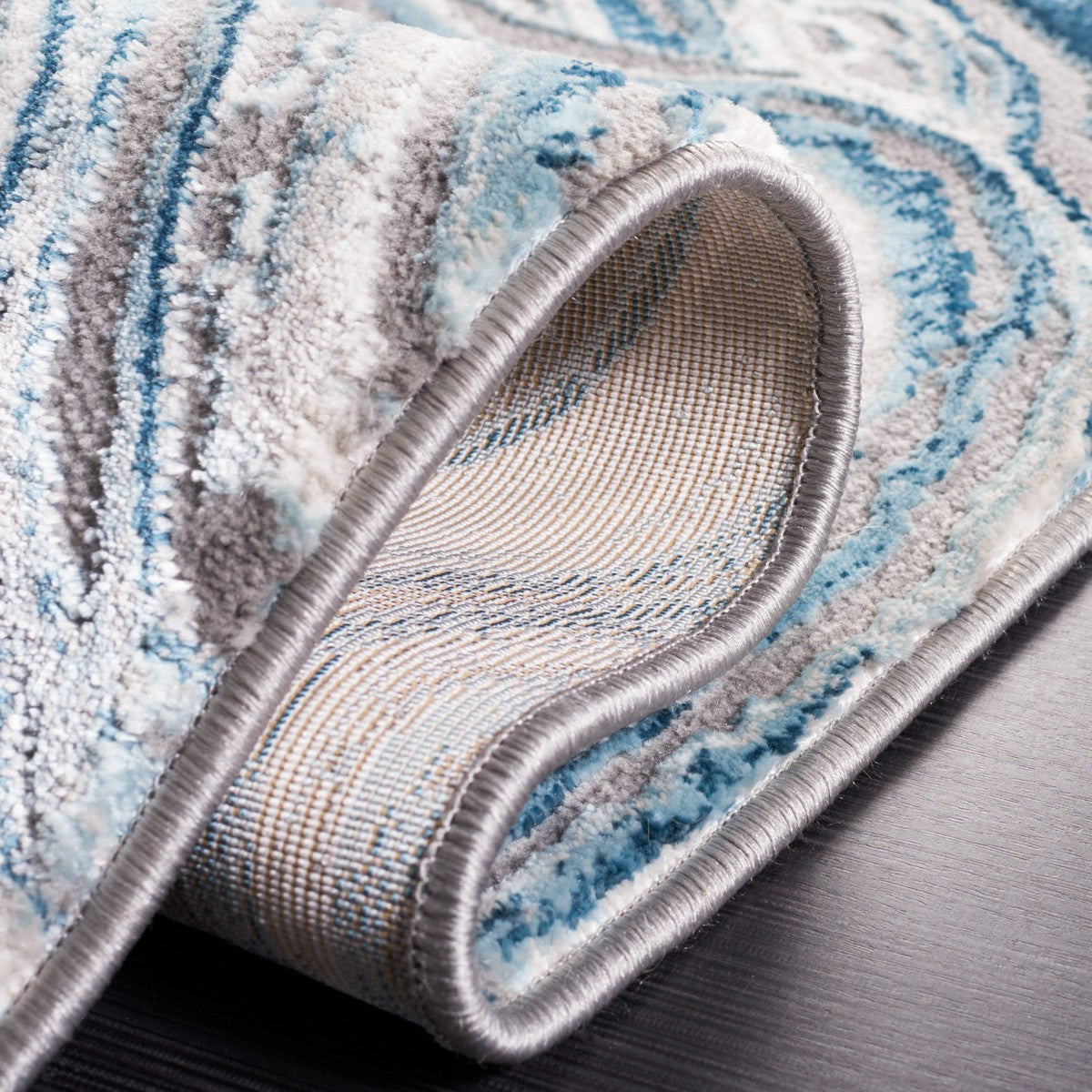 Stylish Meadow Contemporary Power Loomed Rug: Polypropylene, Jute & Polyester Blend for Home