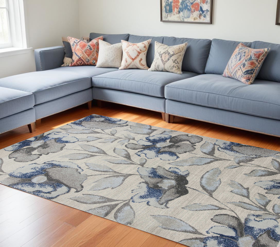 Stylish and Durable Contemporary Blue-Gray Area Rug for Modern Spaces