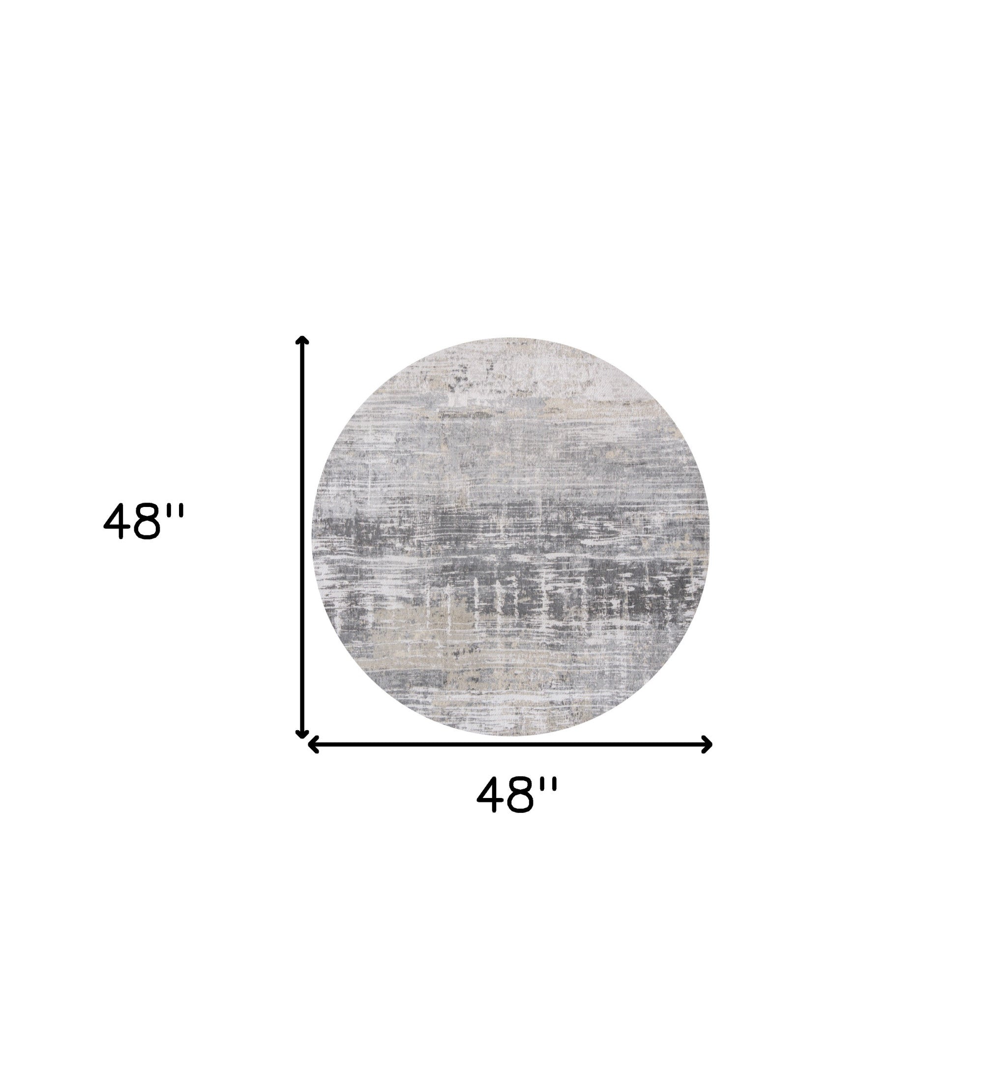 Stylish and Contemporary 5-Foot Round Gray and White Abstract Non-Slip Area Rug Ideal for Modern Home Decor
