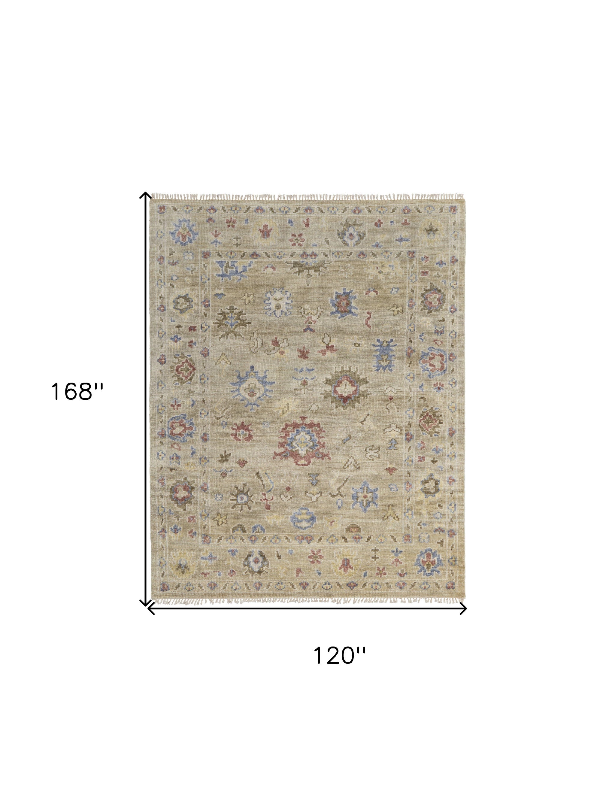Unique Hand-Knotted Wool Floral Area Rug with Tassels for Stylish Home Decor