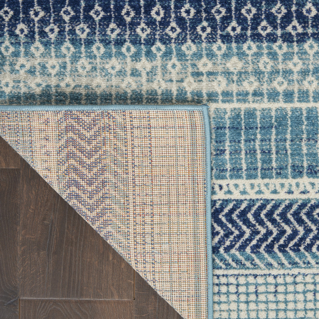 Stylish Navy Blue Southwestern Power Loom Area Rug for Cozy Home Decor