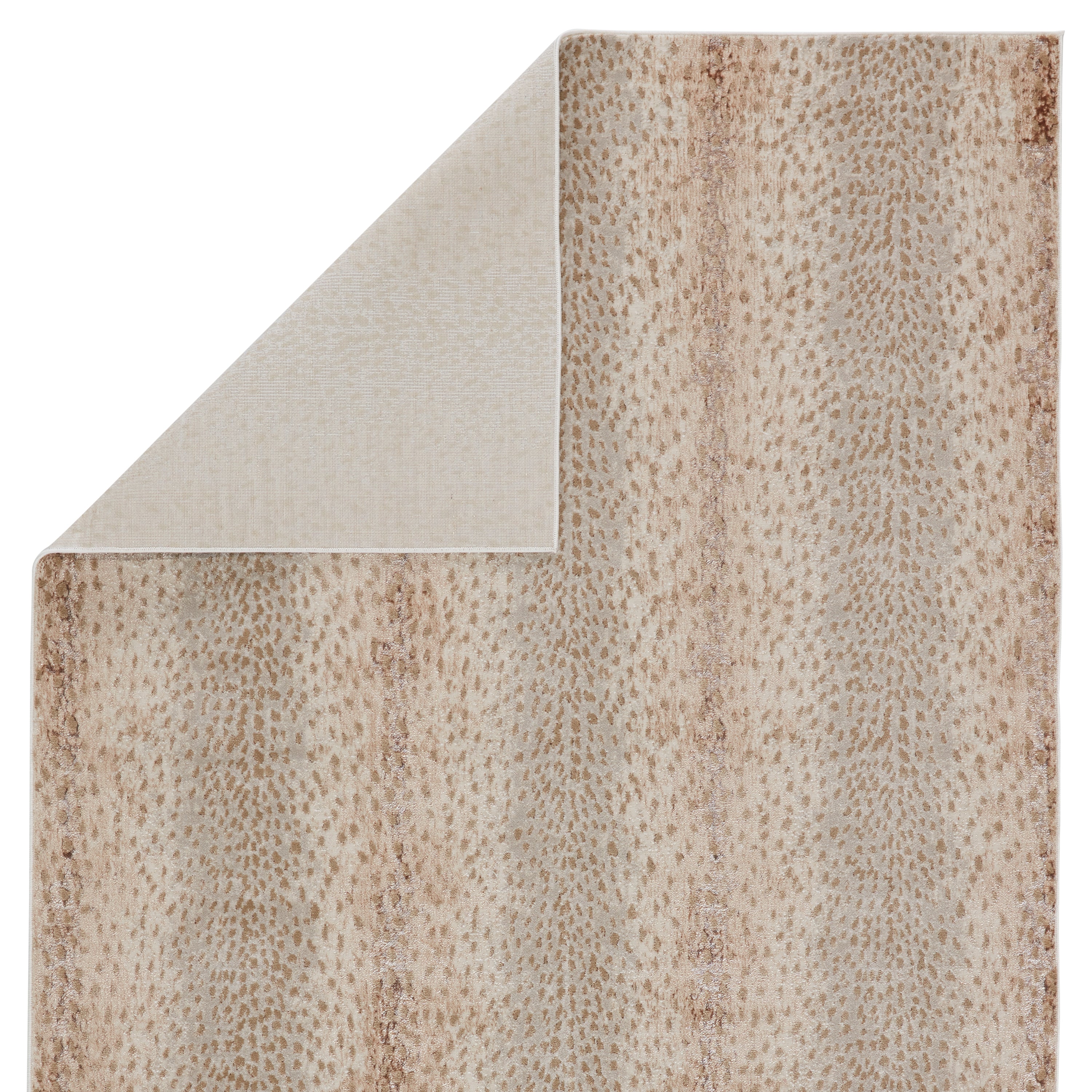 Chic Catalyst Axis Power-Loomed Area Rug: Gray & Gold Animal Print for All Spaces