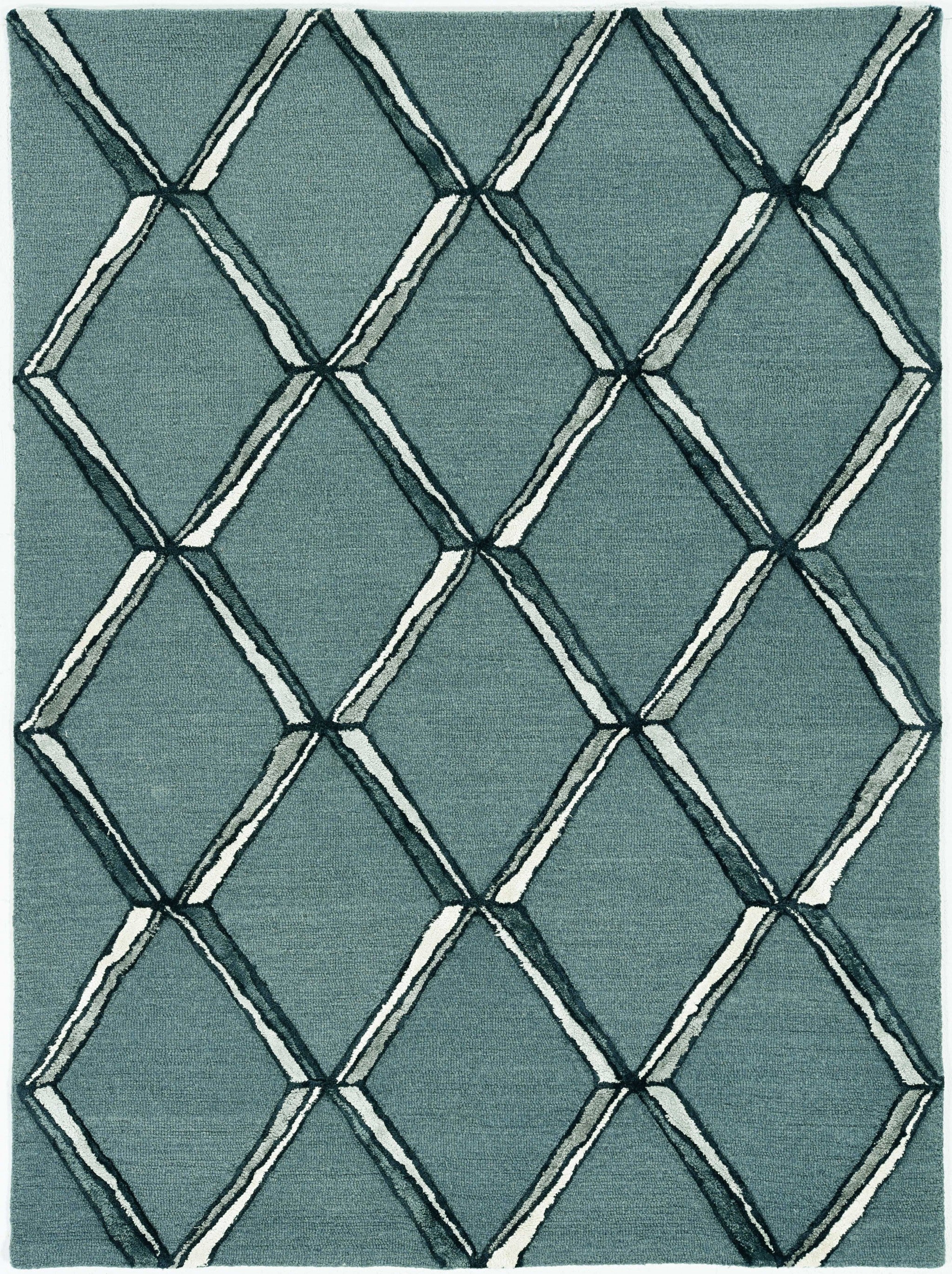 Exquisite Hand-Tufted Gray Geometric Wool Area Rug - Enhance Your Living Space with Elegant Neutral Design and Utmost Comfort