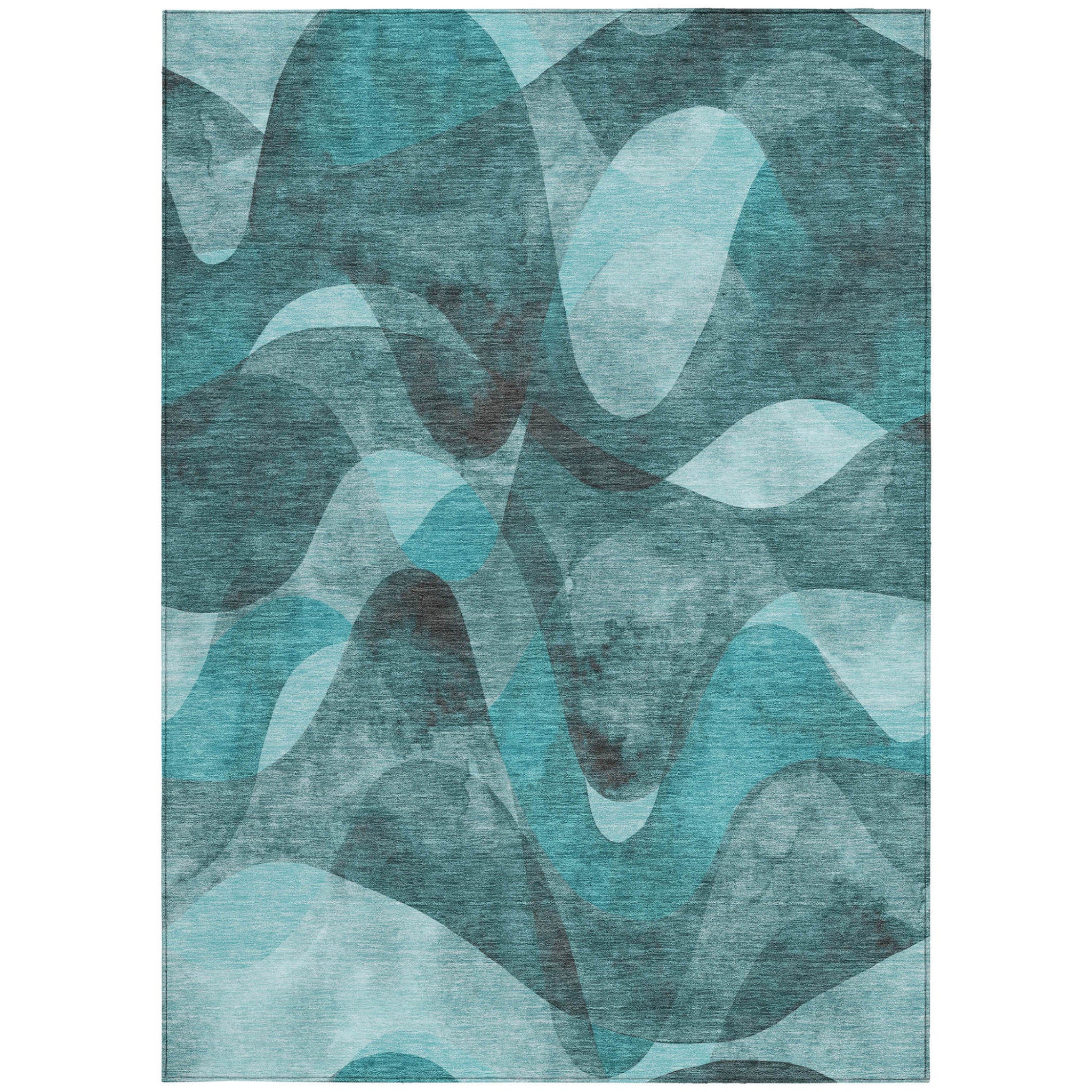 Modern Abstract Washable Non-Skid Purple Runner Rug for Indoor & Outdoor Use