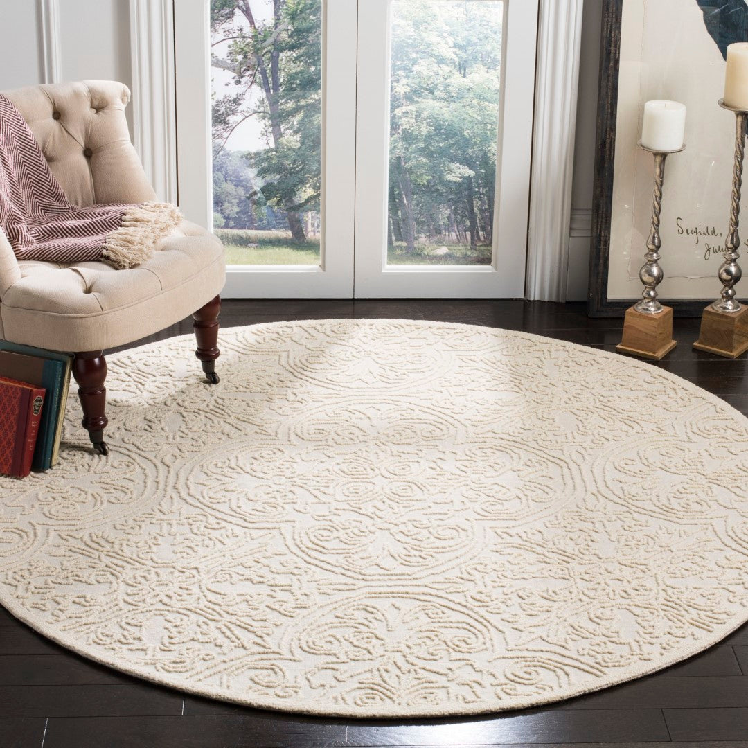 Elegant Hand-Tufted Indian Wool Area Rug with 7mm Pile Height for Supreme Luxury and Comfort