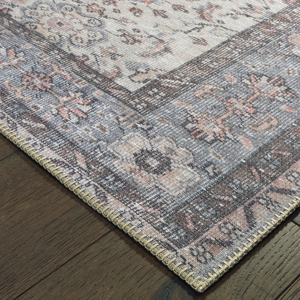High - Quality Stain - Resistant Ivory and Blue Oriental Area Rug for Stylish Homes