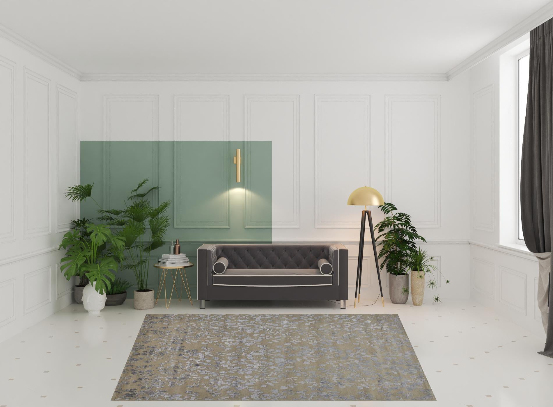 Exquisite Hand-Tufted Floral Wool Area Runner Rug - Evoking Timeless Elegance with High-Low Pile for Charming Indoor Spaces