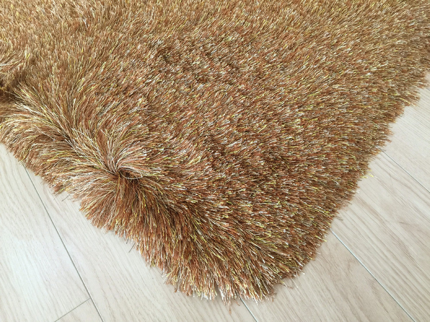 Luxurious Hand-Tufted Gold Shag Rectangle Area Rug to Enhance Your Living Space with Elegant Style