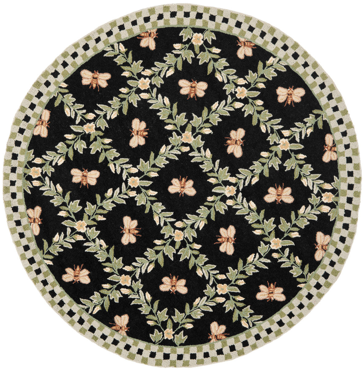 Luxurious Indian Hand-Hooked Wool Rug with 8mm Pile Height