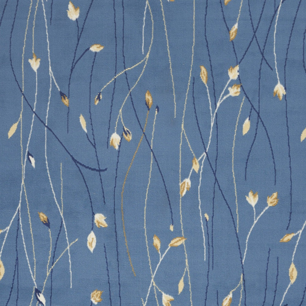 Exquisite 6-Foot by 9-Foot Blue and Beige Floral Power Loom Area Rug Ideal for Creating Cozy and Stylish Living Spaces