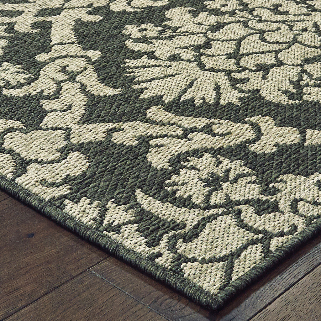 Elegant Indoor and Outdoor Area Rugs with Gray Floral Design and Stain Resistance