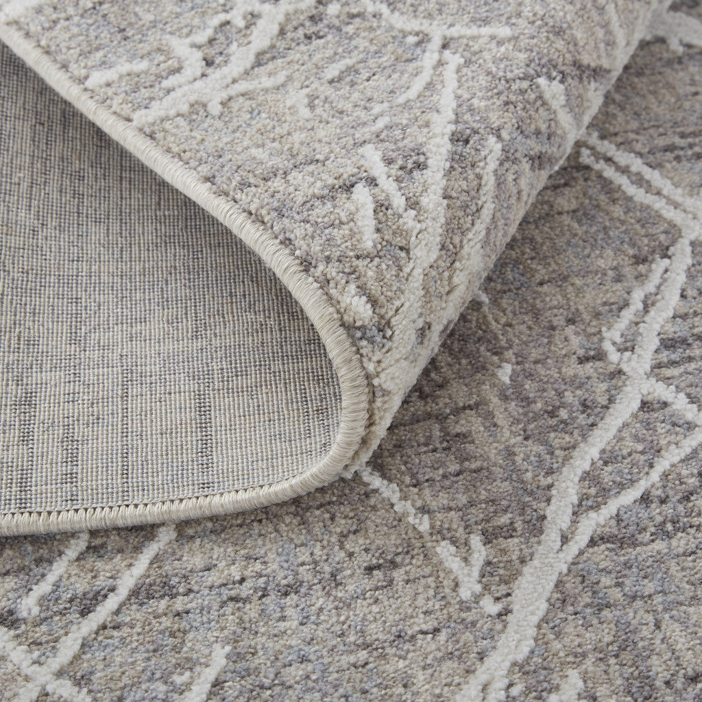 Stain-Resistant Gray Abstract Distressed Power Loom Area Rug for Homes with Kids & Pets