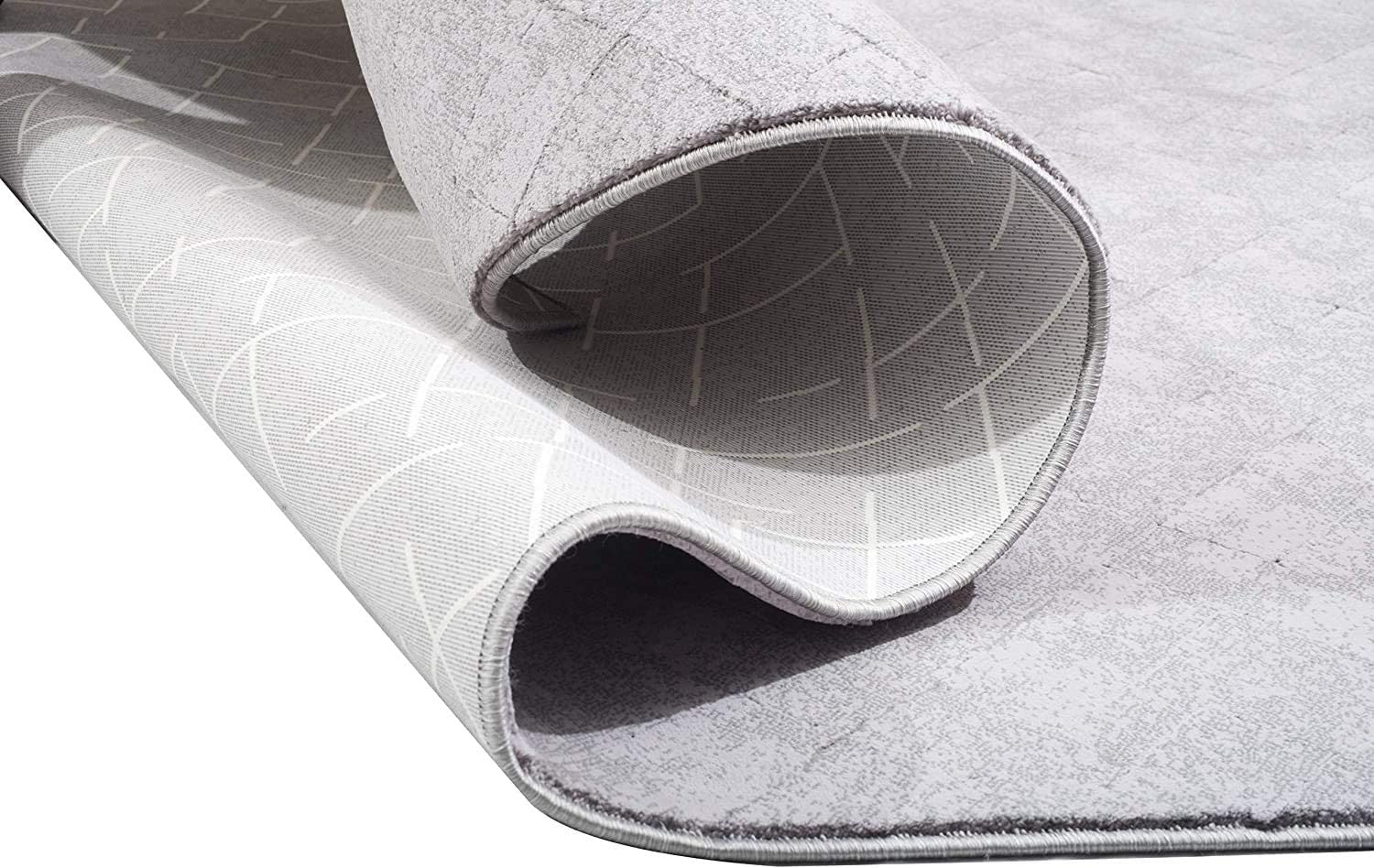Exquisite Gray Distressed Diamonds Polyester and Cotton Area Rug for Elegant and Durable Modern Living Spaces