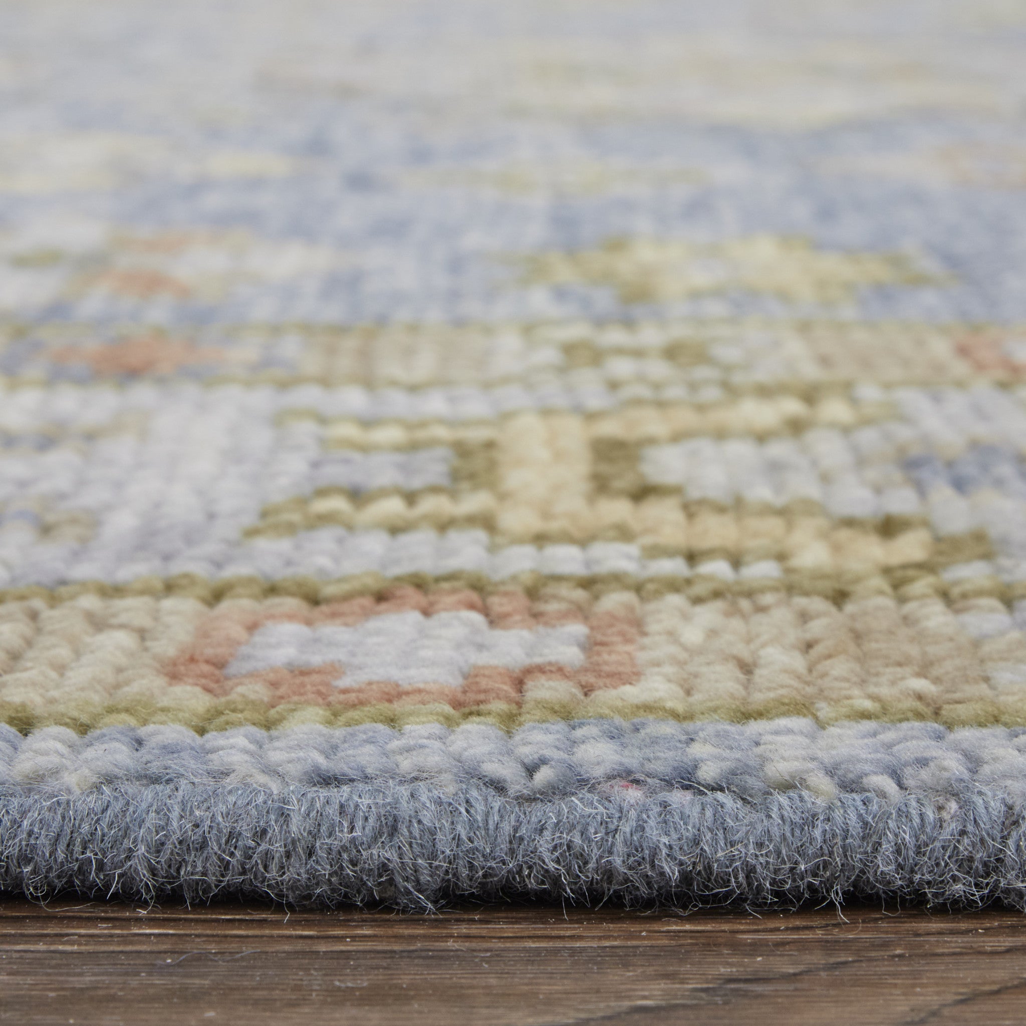 Artisan Hand Knotted Geometric Wool Area Rug with Fringed Tassels – Stylish and Stain-Resistant Home Decor