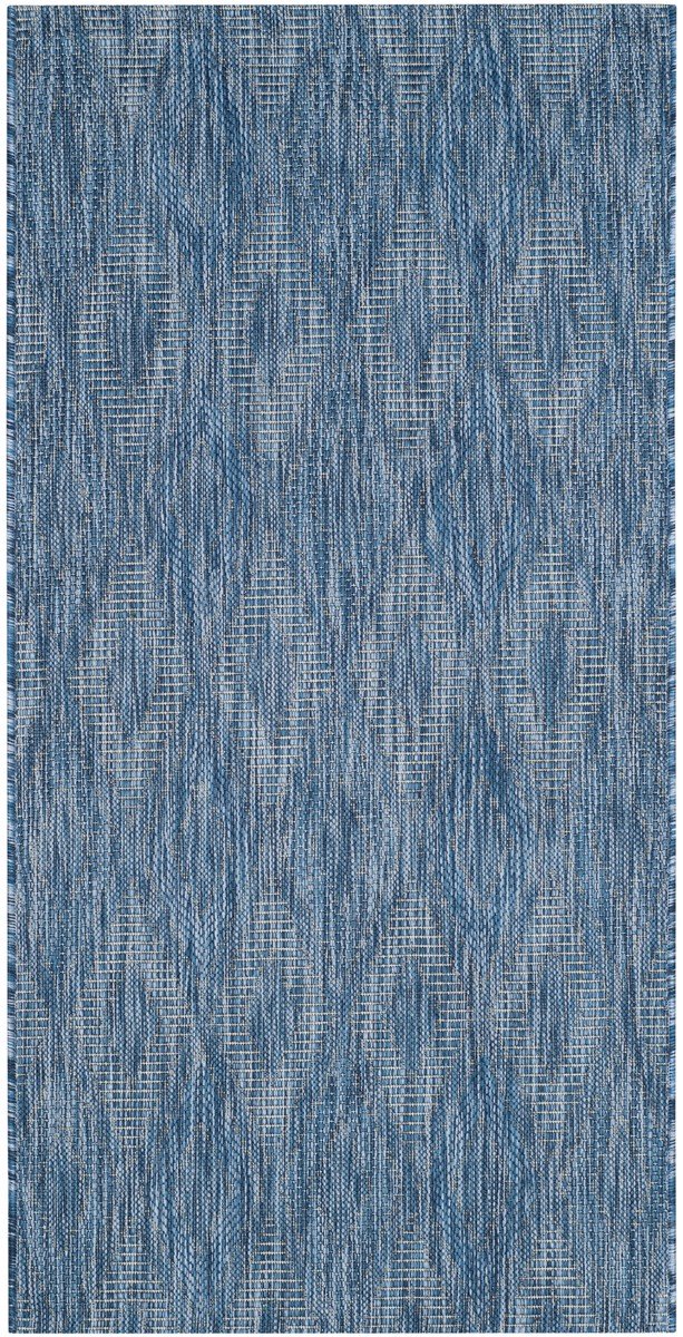 Stylish Courtyard Indoor/Outdoor Power - Loomed Rug with Diamond Motifs for Elegant Spaces