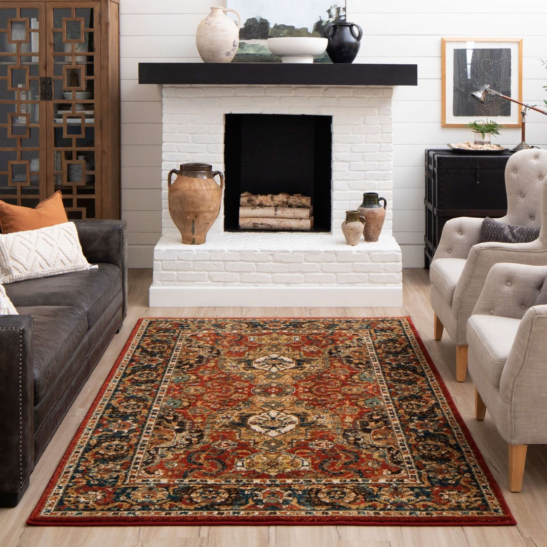 Spice Market Dhahar Ornamental Area Rug - Luxurious, Eco - Friendly, Soft, and Low - Maintenance
