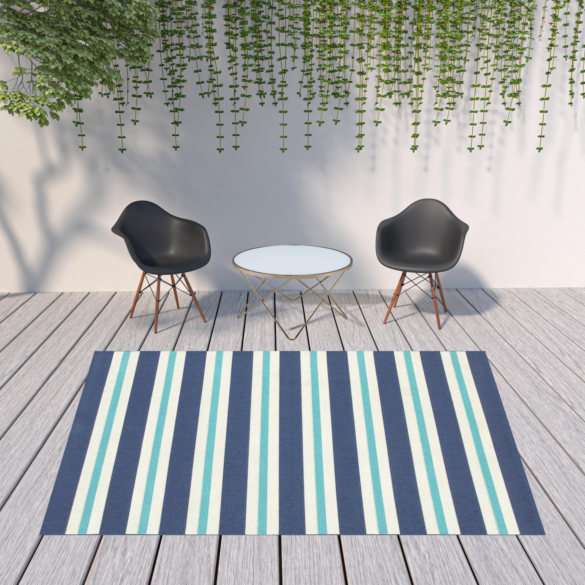 Stylish Geometric Indoor-Outdoor Area Rug with Stain Resistance, Ideal for Family Homes with Kids and Pets