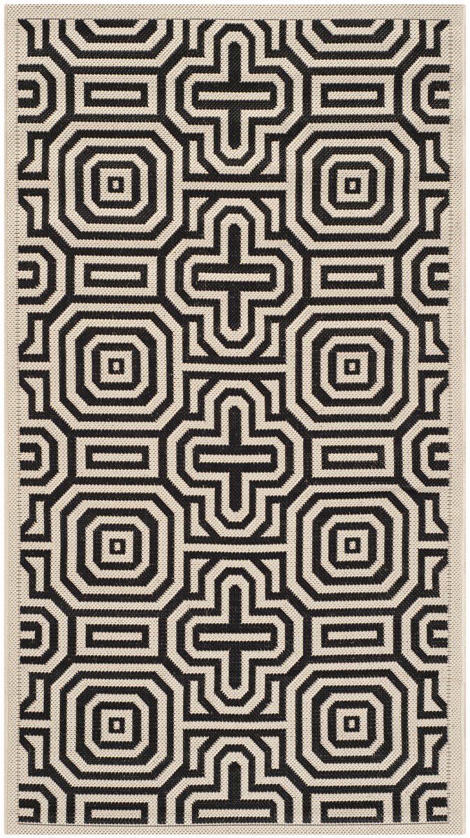 Artistic Geometric Design Courtyard Indoor and Outdoor Polypropylene Rug with Durable, Stain-Resistant, All-Weather Features