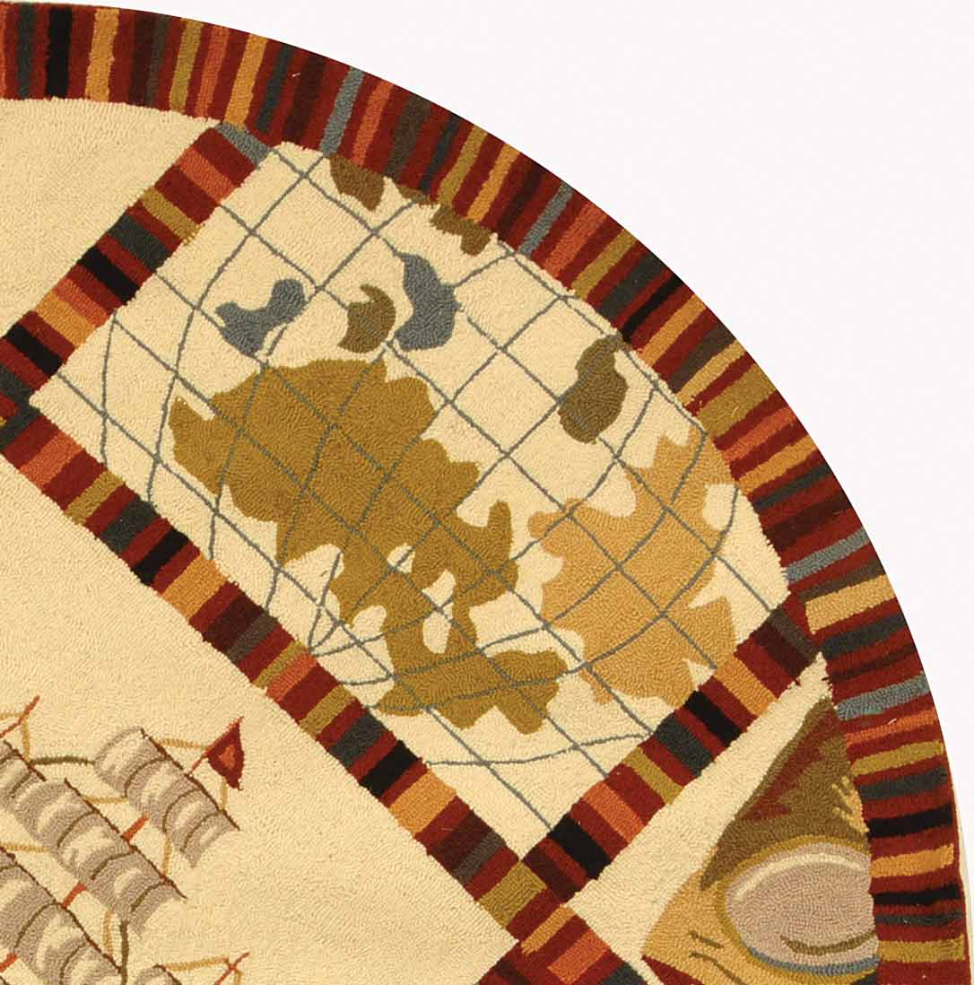 Exquisite Hand-Hooked Wool Rug with Stunning Rectangular Design and Artisan Allure