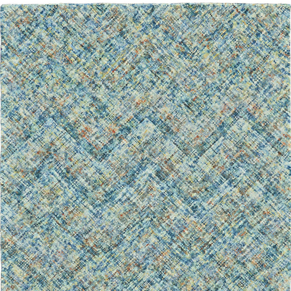Handmade Blue, Orange & Ivory Plaid Tufted Area Rug for Stylish Home Decor