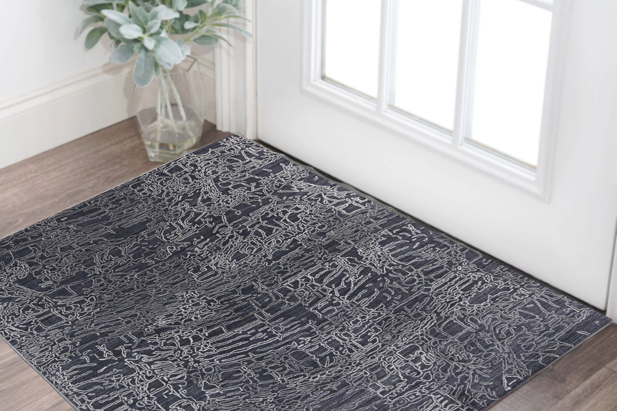 Stylish Hand-Woven Wool Blend Abstract Area Rug for Home Decor