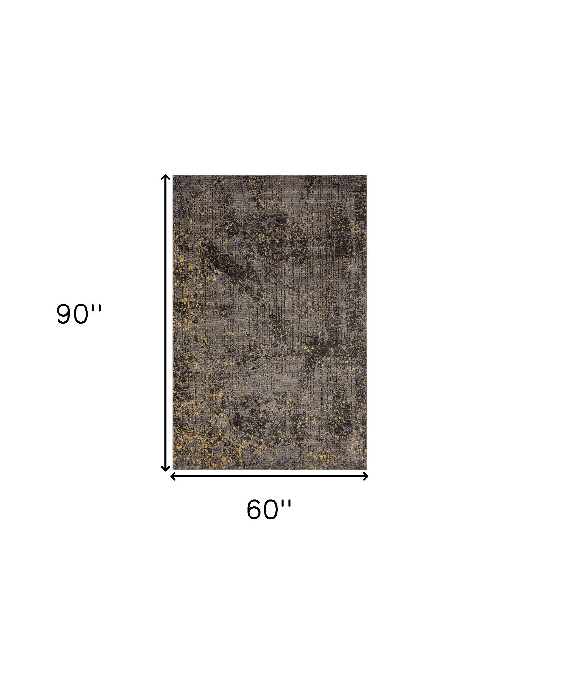 Durable and Stylish Gray and Yellow Abstract Sprinkle Area Rug - Ideal for Any Indoor Room
