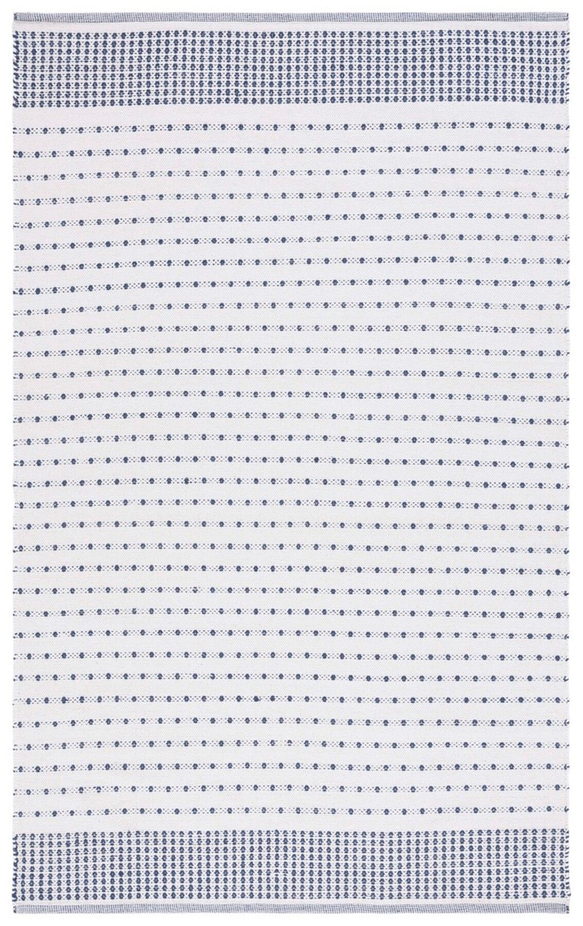Stylish and Durable Hand - woven Bohemian Flat Weave Cotton Area Rug from India - Montauk 714