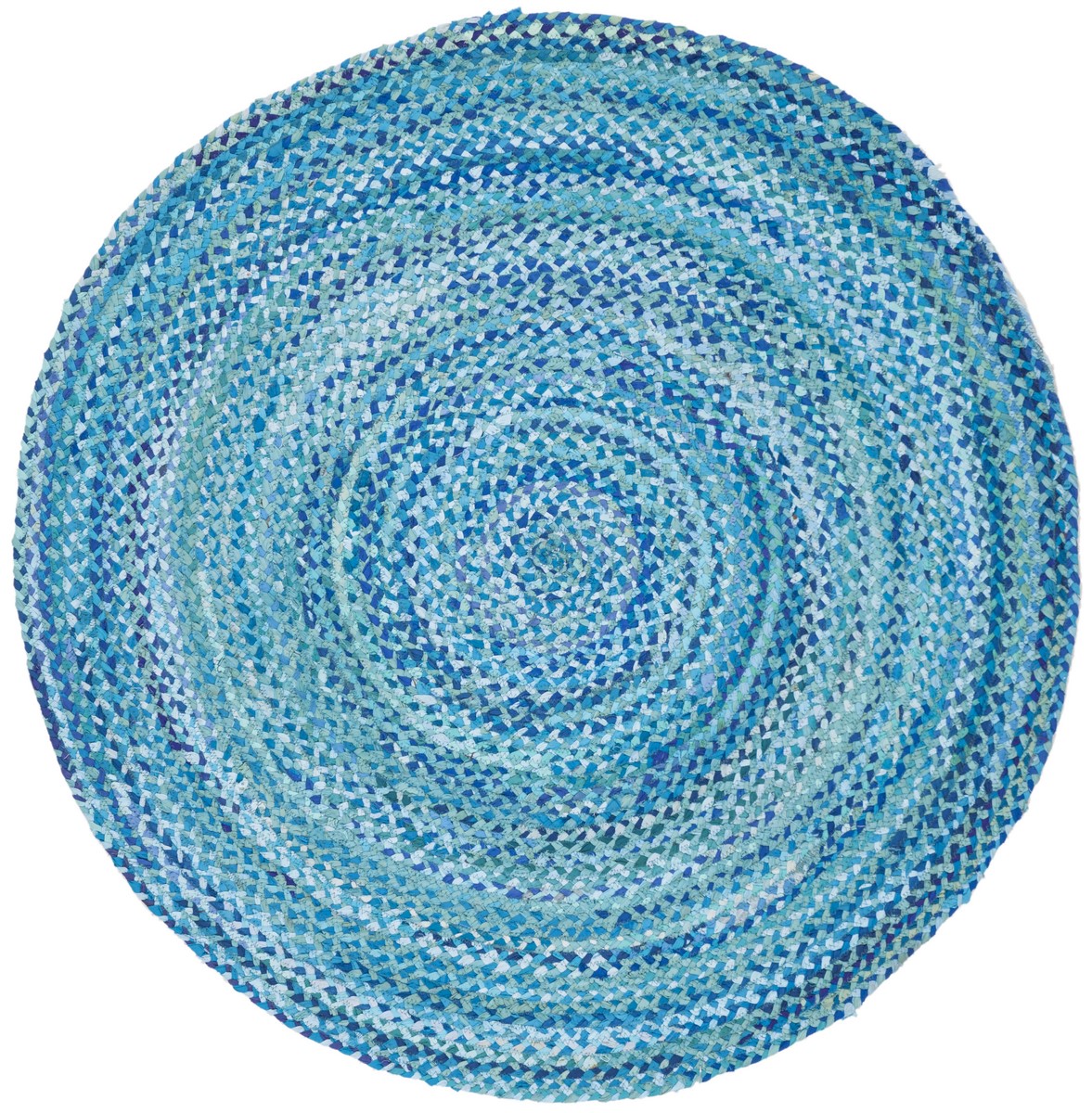 Exquisite Braided Hand - Woven Round Cotton Pile Rug Ideal for Creating Cozy Living Spaces and Elegant Home Décor