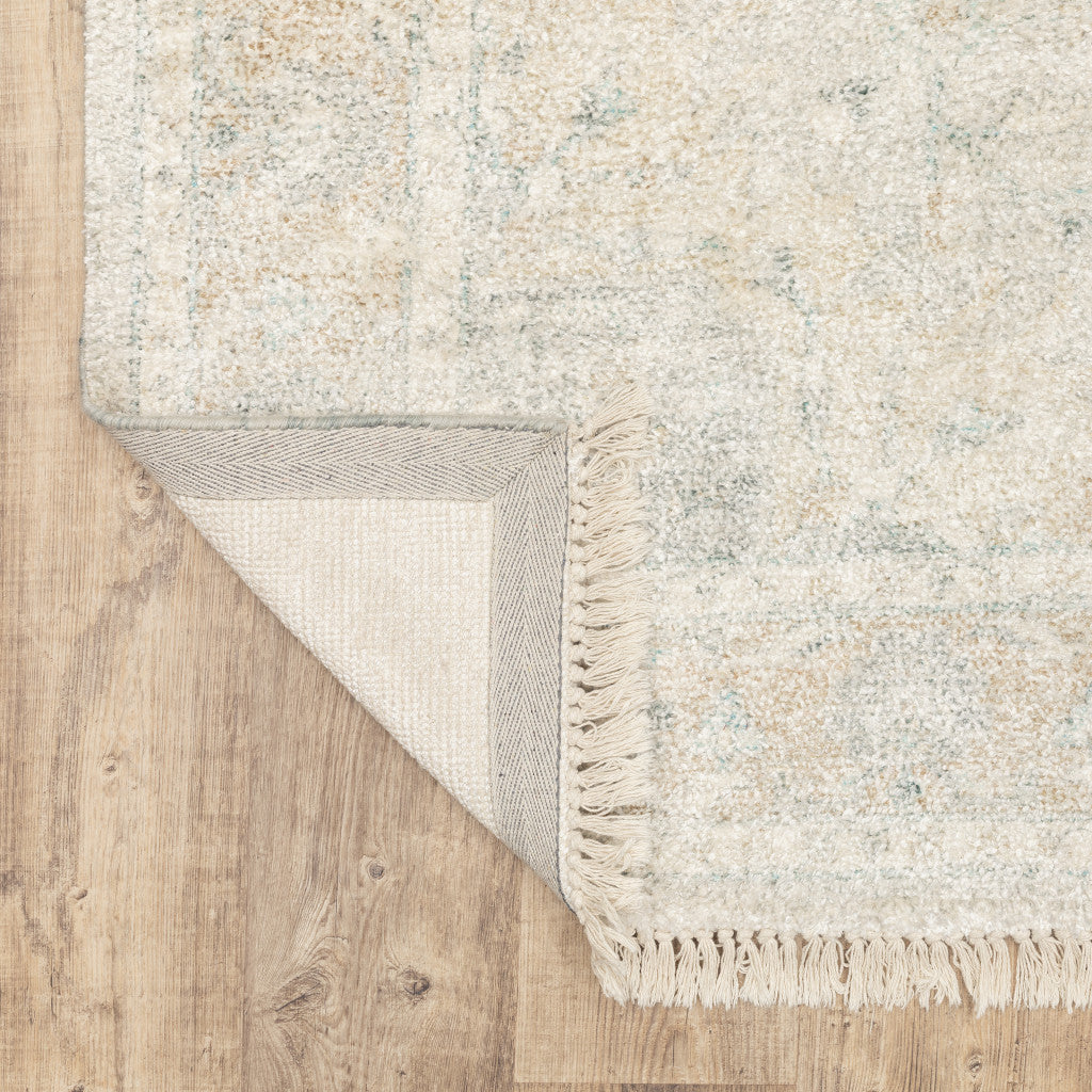 Stain-Resistant Handmade Beige and Grey Oriental-Style Area Rug with Decorative Fringe for Elegant and Stylish Living Spaces