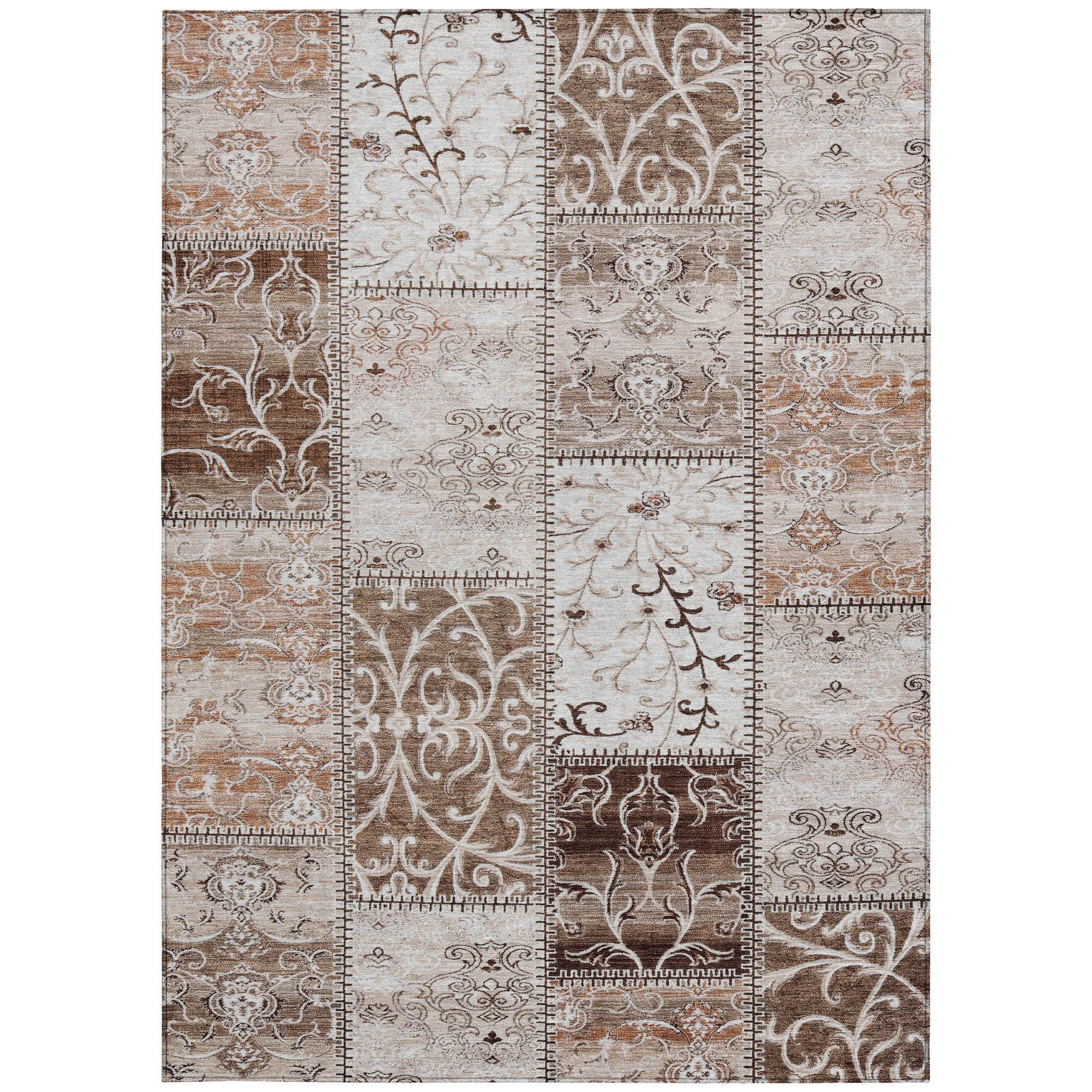 Stylish and Washable Outdoor and Indoor Runner Rug with Patchwork Design for Versatile Use