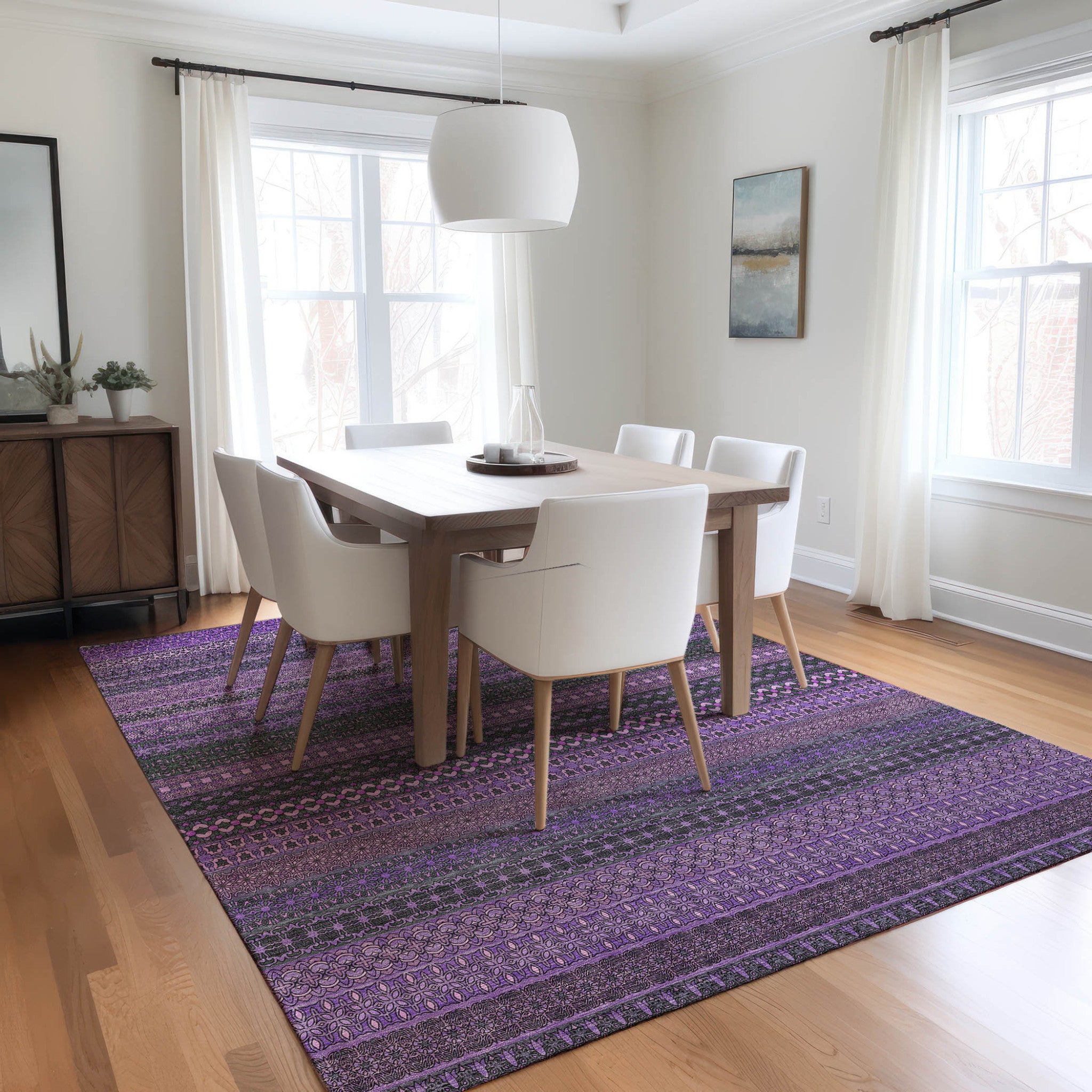 Artichoke Green Striped Indoor-Outdoor Runner Rug: Stain-Resistant, Washable & Stylish